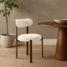 Silla de comedor tapizada en Chenille -  Patas efecto madera oscura - Diseño ergonómico y moderno - Okare image 7
