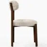 Silla de comedor tapizada en Chenille -  Patas efecto madera oscura - Diseño ergonómico y moderno - Okare image 7