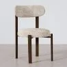 Silla de comedor tapizada en Chenille -  Patas efecto madera oscura - Diseño ergonómico y moderno - Okare image 7