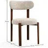 Silla de comedor tapizada en Chenille -  Patas efecto madera oscura - Diseño ergonómico y moderno - Okare image 7
