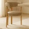 Sillón de salón con Reposabrazos tapizado en Chenille -  Patas efecto roble - Diseño ergonómico y moderno - Okare image 7