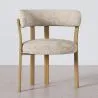 Sillón de salón con Reposabrazos tapizado en Chenille -  Patas efecto roble - Diseño ergonómico y moderno - Okare image 7
