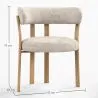Sillón de salón con Reposabrazos tapizado en Chenille -  Patas efecto roble - Diseño ergonómico y moderno - Okare image 7