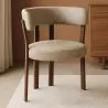 Sillón de salón con Reposabrazos tapizado en Chenille -  Patas efecto madera oscura - Diseño ergonómico y moderno - Okare image 7