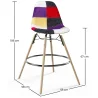 Taburete de Bar - Tapizado Patchwork - Diseño Escandinavo y Patas de Madera - Skögur image 7