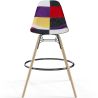 Taburete de Bar - Tapizado Patchwork - Diseño Escandinavo y Patas de Madera - Skögur image 7