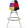Taburete de Bar - Tapizado Patchwork - Diseño Escandinavo y Patas de Madera - Skögur image 7