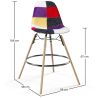 Taburete de Bar - Tapizado Patchwork - Diseño Escandinavo y Patas de Madera - Skögur image 7