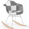 Silla Mecedora Patchwork estilo nórdico – Tapizada en Tela - Patchwork Sam  image 7