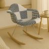 Silla Mecedora Patchwork estilo nórdico – Tapizada en Tela - Patchwork Sam  image 7