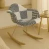 Silla Mecedora Patchwork estilo nórdico – Tapizada en Tela - Patchwork Sam  image 7