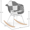 Silla Mecedora Patchwork estilo nórdico – Tapizada en Tela - Patchwork Sam  image 7