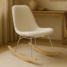 Silla Mecedora Minimalista en Bouclé – Estilo Nórdico con Base de Madera y Acero - Skögur image 7