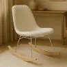 Silla Mecedora Minimalista en Bouclé – Estilo Nórdico con Base de Madera y Acero - Skögur image 7