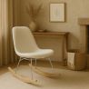 Silla Mecedora Minimalista en Bouclé – Estilo Nórdico con Base de Madera y Acero - Skögur image 7