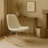 Silla Mecedora Minimalista en Bouclé – Estilo Nórdico con Base de Madera y Acero - Skögur image 7