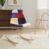 Silla Mecedora Patchwork Moderna – Estilo Nórdico con Patas de Madera y Acero - Skögur image 7