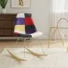 Silla Mecedora Patchwork Moderna – Estilo Nórdico con Patas de Madera y Acero - Skögur image 7