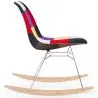 Silla Mecedora Patchwork Moderna – Estilo Nórdico con Patas de Madera y Acero - Skögur image 7
