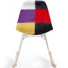 Silla Mecedora Patchwork Moderna – Estilo Nórdico con Patas de Madera y Acero - Skögur image 7