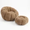 Sillón tapizado con otomano - tela suave - Rubi image 7