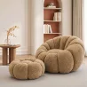 Sillón tapizado con otomano - tela suave - Rubi image 7