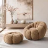 Sillón tapizado con otomano - tela suave - Rubi image 7