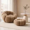 Sillón tapizado con otomano - tela suave - Rubi image 7