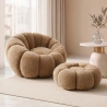 Sillón tapizado con otomano - tela suave - Rubi image 7