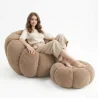 Sillón tapizado con otomano - tela suave - Rubi image 7
