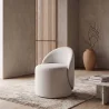 Taburete bajo redondo - asiento tapizado con respaldo - Yaby image 7