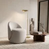 Taburete bajo redondo - asiento tapizado con respaldo - Yaby image 7