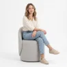 Taburete bajo redondo - asiento tapizado con respaldo - Yaby image 7