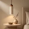 Lámpara de Techo Colgante de Madera y Travertino – Élodie image 7