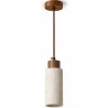 Lámpara de Techo Colgante de Madera y Travertino – Élodie image 7