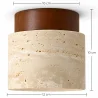 Lámpara de Techo - Plafón - Madera y Traverino - Léonie image 7