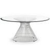 Mesa de Café redonda de Cristal y Metal - Mesa moderna para salón - Barrel image 7