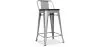 Taburete de Bar con Respaldo Diseño Industrial - Madera y Acero - 60 cm -  Stylix image 7
