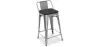 Taburete de Bar con Respaldo Diseño Industrial - Madera y Acero - 60 cm -  Stylix image 7