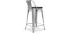 Taburete de Bar con Respaldo Diseño Industrial - Madera y Acero - 60 cm -  Stylix image 7