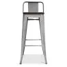 Taburete de Bar con Respaldo Diseño Industrial - Madera y Acero - 76 cm -  Stylix image 7