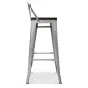 Taburete de Bar con Respaldo Diseño Industrial - Madera y Acero - 76 cm -  Stylix image 7