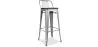 Taburete de Bar con Respaldo Diseño Industrial - Madera y Acero - 76 cm -  Stylix image 7