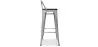 Taburete de Bar con Respaldo Diseño Industrial - Madera y Acero - 76 cm -  Stylix image 7