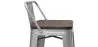 Taburete de Bar con Respaldo Diseño Industrial - Madera y Acero - 76 cm -  Stylix image 7