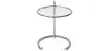 Mesa Auxiliar Redonda Ajustable - Cristal y Acero - Lake image 7