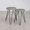 Pack de 2 Mesas Auxiliares - Diseño Industrial - Madera y Metal - Hairpin image 9