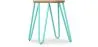 Taburete Redondo - Diseño Industrial - Madera y Acero - 44cm - Hairpin image 9