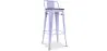Taburete de Bar con Respaldo Diseño Industrial - Madera y Acero - 76 cm -  Stylix image 9