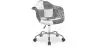 Silla de Oficina con Reposabrazos - Silla de Escritorio con Ruedas - Tapizada en Patchwork Blanco y Negro - Weston  image 9